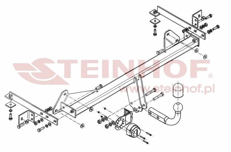Hak holowniczy Steinhof Fiat 500L 2012–2022 — kula przykręcana (typ A), F-045