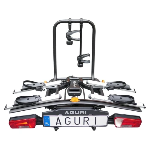 Aguri Active E-Bike 2 PLUS srebrny – widok od tyłu z rozłożonymi ramionami pod 2 rowery elektryczne