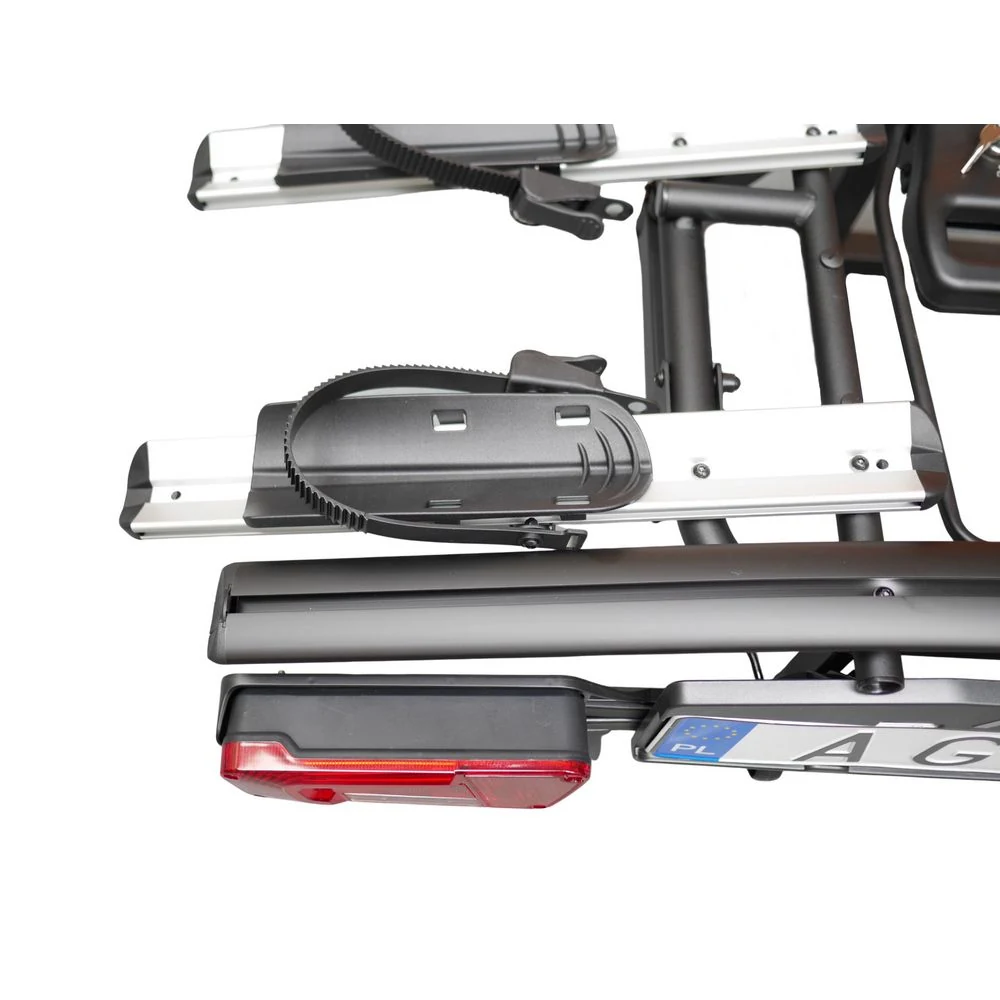 Aguri Active E-Bike 2 PLUS czarny – zbliżenie płozy i rynienki koła z paskiem zębatym