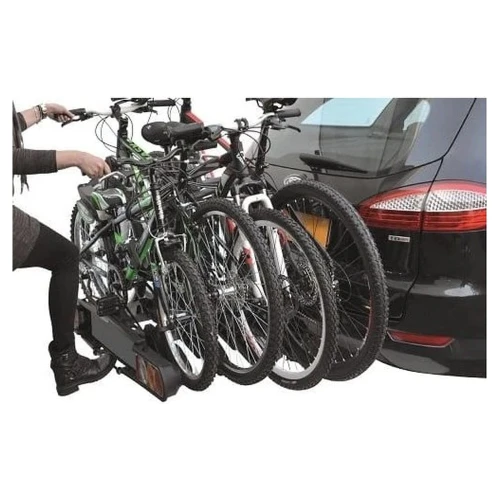 Platforma na hak Peruzzo Pure Instinct COMO 4 z czterema rowerami zamontowana na aucie