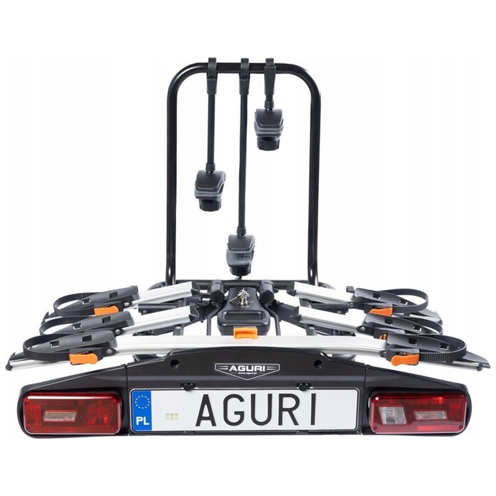 Bagażnik rowerowy na hak Aguri Active Bike PRO 4 srebrny – ujęcie pod kątem
