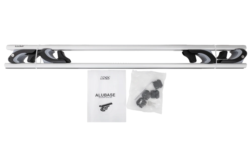Bagażnik dachowy Eco Alubase 120 - uniwersalny, aluminiowy bagażnik na relingi – ujęcie 4 - Sklep motozebra