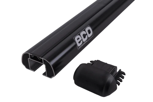 Bagażnik dachowy Eco Alubase 120 - uniwersalny bagażnik aluminiowy na relingi otwarte (czarny)