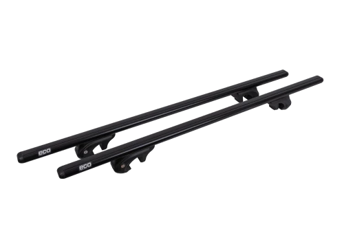 Bagażnik dachowy Eco Alubase 135 - uniwersalny bagażnik aluminiowy na relingi otwarte (czarny)