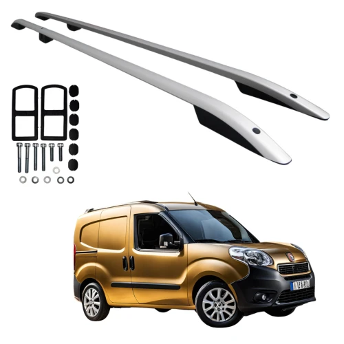 Relingi dachowe 5K Parts Fiat Doblo II 2010-2022 krótkie L1 srebrne