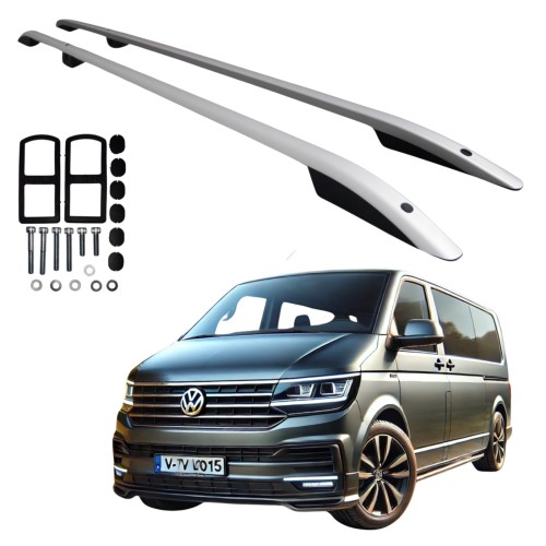 Przejdź do produktu Relingi dachowe 5K Parts Volkswagen Transporter / Caravelle T5 2003-2023 długie L2 srebrne