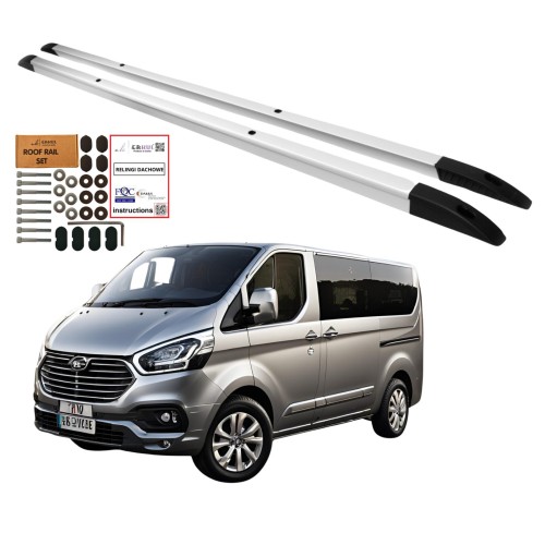 Przejdź do produktu Relingi dachowe Erkul Ford Tourneo Custom / Ford Transit Custom 2012-2023 długie L2 szare