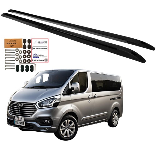 Przejdź do produktu Relingi dachowe Erkul Ford Tourneo Custom / Ford Transit Custom 2012-2023 długie L2 czarne
