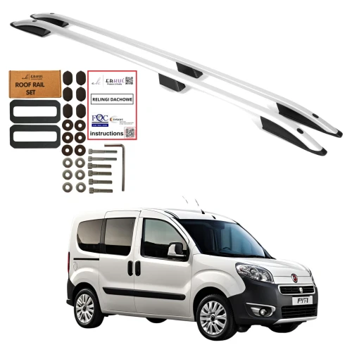 Relingi dachowe Erkul Fiat Doblo II 2010-2022 długie Maxi szare