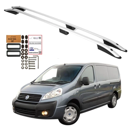 Relingi dachowe Erkul Fiat Scudo II / Citroen Jumpy II / Peugeot Expert II 2006-2017 krótkie L1 szare