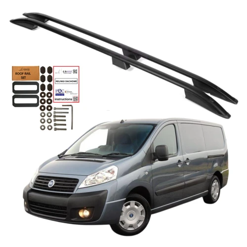 Relingi dachowe Erkul Fiat Scudo II / Citroen Jumpy II / Peugeot Expert II 2006-2017 krótkie L1 czarne