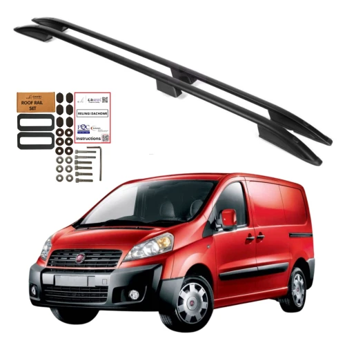 Relingi dachowe Erkul Fiat Scudo II / Citroen Jumpy II / Peugeot Expert II 2006-2017 długie L2 czarne