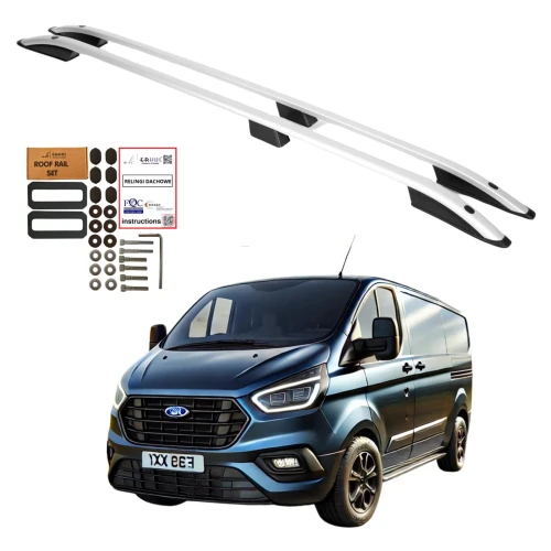 Relingi dachowe Erkul Ford Tourneo Custom / Ford Transit Custom 2012-2023 długie L2 szare SKP120513USG