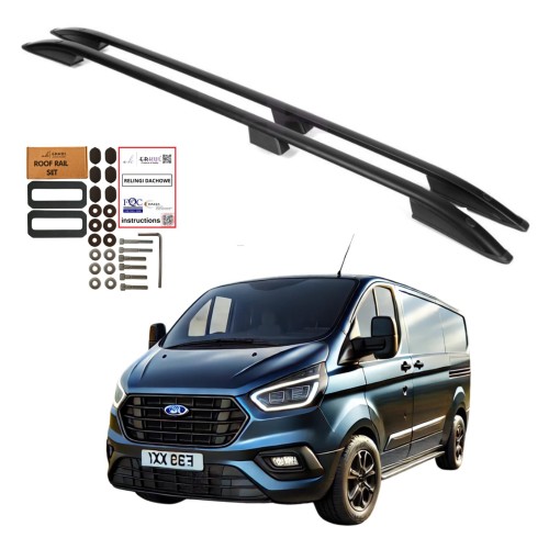 Przejdź do produktu Relingi dachowe Erkul Ford Tourneo Custom / Ford Transit Custom 2012-2023 długie L2 czarne SKP120513USS