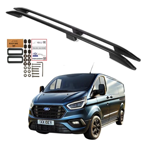 Relingi dachowe Erkul Ford Tourneo Custom / Ford Transit Custom 2012-2023 długie L2 czarne SKP120513USS