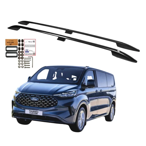 Relingi dachowe Erkul Ford Tourneo Custom / Ford Transit Custom od 2023 długie L2 czarne