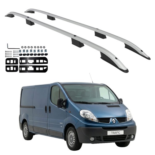 Przejdź do produktu Relingi dachowe Erkul Renault Trafic II / Opel Vivaro A 2001-2014 długie L2 szare