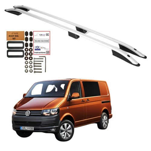 Relingi dachowe Erkul Volkswagen Transporter / Caravelle T5 od 2003 długie L2 szare