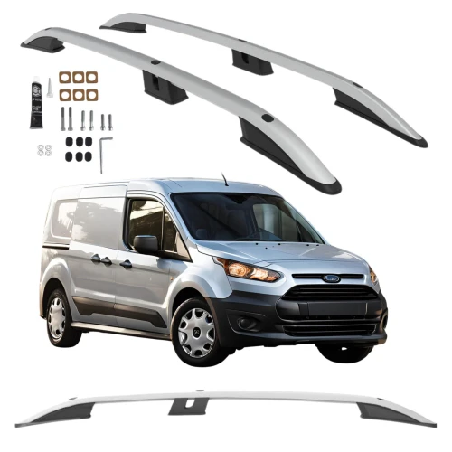 Relingi dachowe Can Ford Transit Connect II 2014-2022 krótkie L1 srebrne