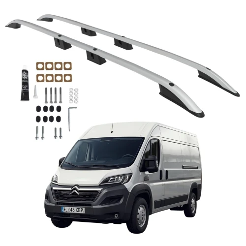 Relingi dachowe Can Fiat Scudo / Citroen Jumpy III / Peugeot Expert III od 2016 długie L3 srebrne