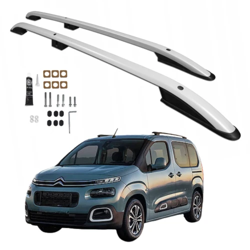 Relingi dachowe Can Citroen Berlingo III / Fiat Doblo III / Peugeot Partner III i inne od 2018 długie L2 srebrne