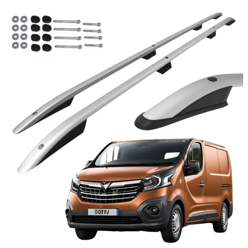 Relingi dachowe Can Fiat Talento / Nissan NV300 / Primastar II / Opel Vivaro B i inne od 2014 długie L2 srebrne