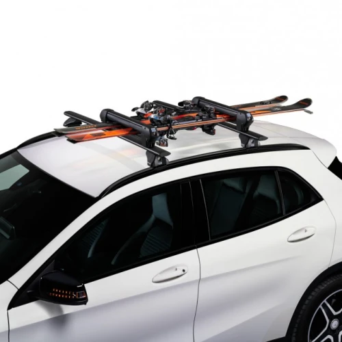 Uchwyty na narty CRUZ Ski Rack Dark 4 na 4 pary nart, montowane na belki dachowe - Sklep motozebra