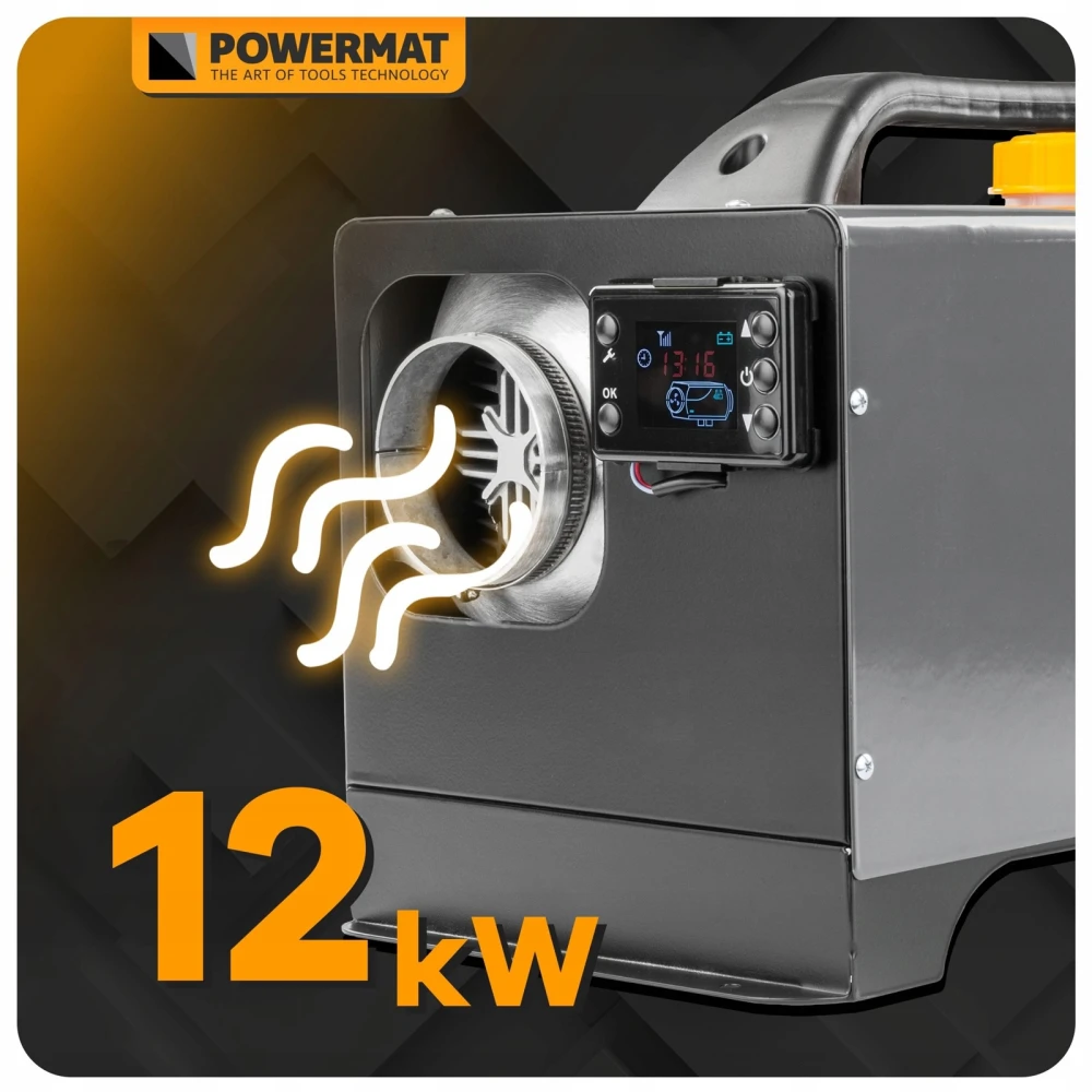 Nagrzewnica postojowa olejowa POWERMAT 12 kW 12/24 V + 230 V przenośna, zbiornik 5 l — 3