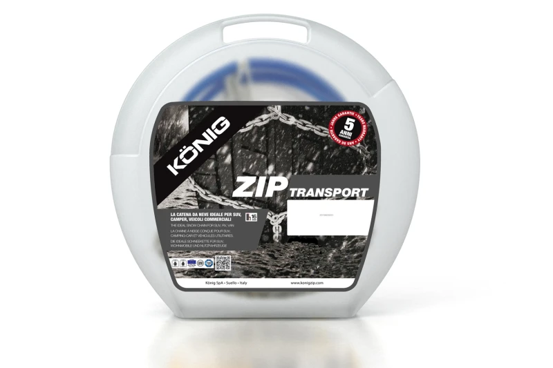 Łańcuchy śniegowe König Zip Transport grupa 227 16 mm – opakowanie z etykietą rozmiaru - Sklep motozebra