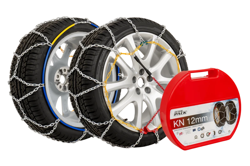 Łańcuchy śniegowe Inter Pack grupa KN 140 12 mm – komplet na dwa koła z opakowaniem - Sklep motozebra
