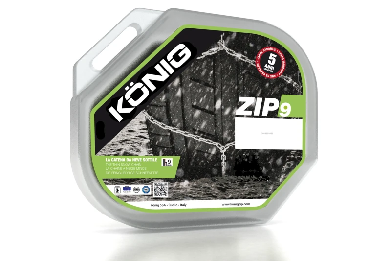 Łańcuchy śniegowe König Zip 9 grupa 104 9 mm – opakowanie z etykietą rozmiaru - Sklep motozebra