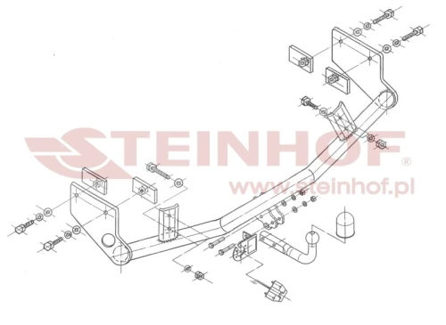 Hak holowniczy Steinhof Ford Focus 1998–2004 — kula przykręcana (typ A), 7.4 kN – ujęcie 3 - Sklep motozebra