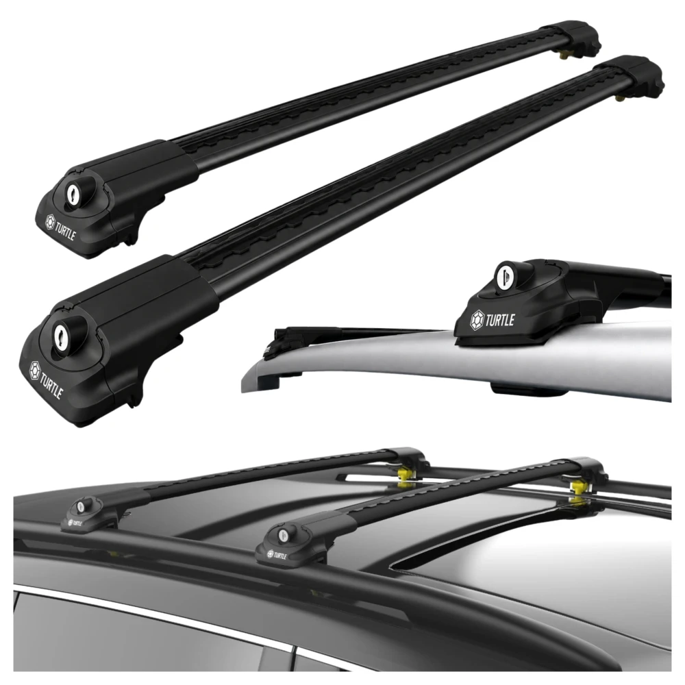 Bagażnik na relingi Turtle Air-1 134 cm, czarny, T/MC01001-3434B - Sklep motozebra