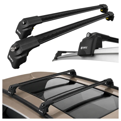 Bagażnik na relingi zintegrowane Turtle Air-2 114 cm, czarny, T/MC02007-1414B