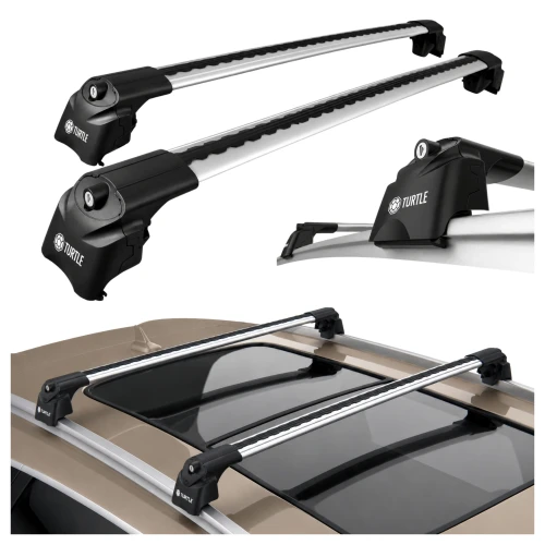 Bagażnik na relingi zintegrowane Turtle Air-2 98 cm, srebrny, T/MC02001-9898