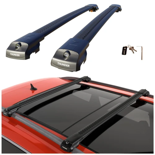 Bagażnik na relingi Thunder TRX1 114/118 cm, czarny, TRX1 114-118B