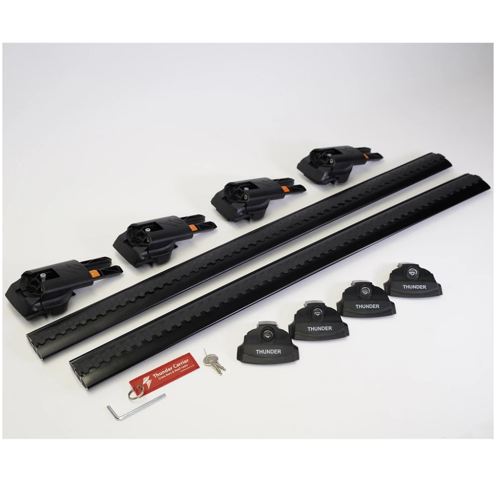 Bagażnik na relingi Thunder TRX1 86 cm, czarny, TRX1HS 86-86B – ujęcie 3 - Sklep motozebra