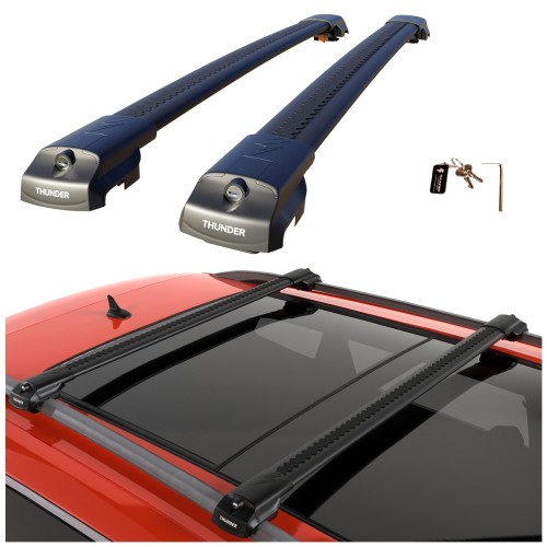 Przejdź do produktu Bagażnik na relingi Thunder TRX1 82 cm, czarny, TRX1 82-82B