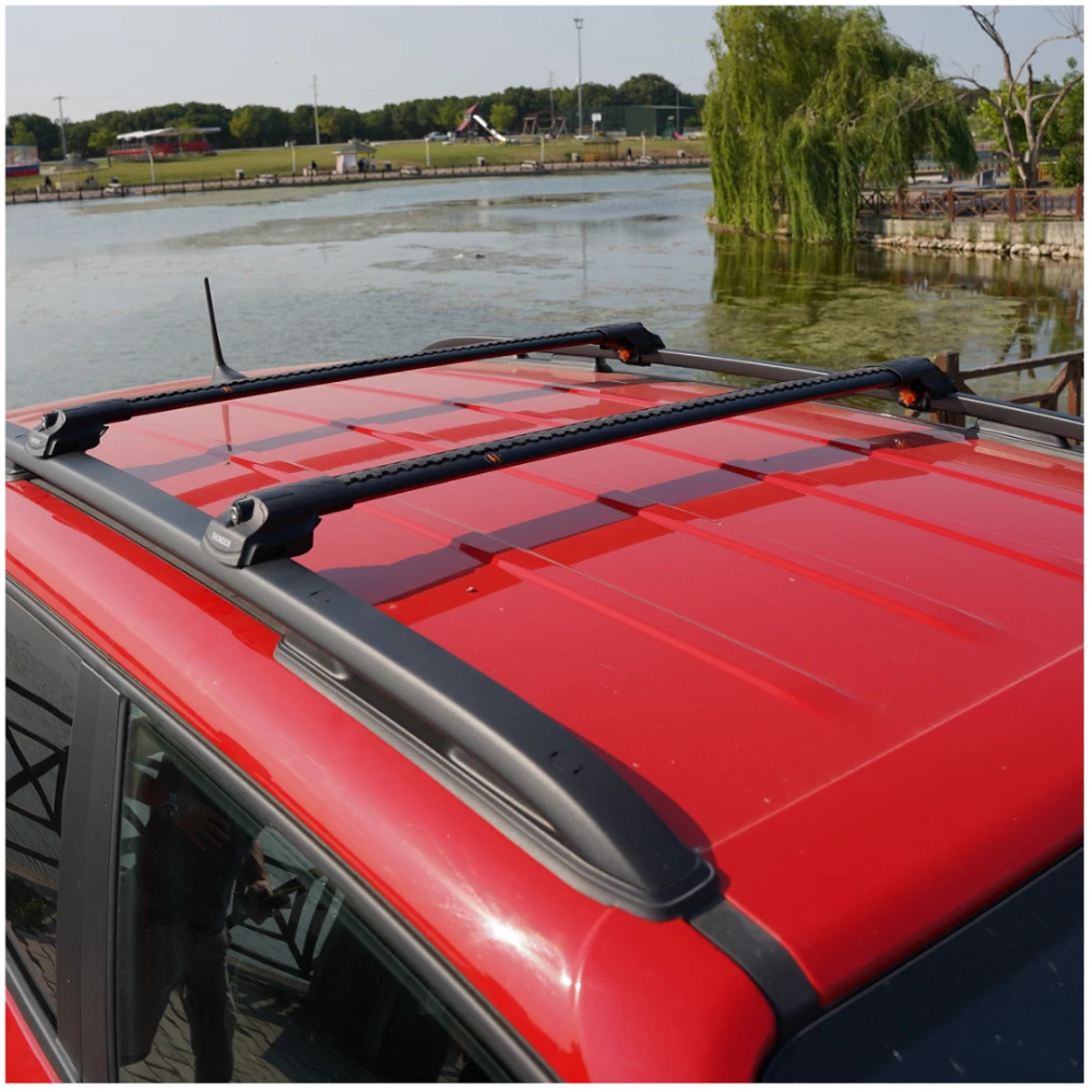 Bagażnik na relingi Thunder TRX1 82 cm, czarny, TRX1 82-82B – ujęcie 4 - Sklep motozebra