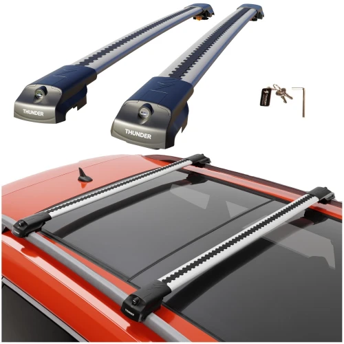 Bagażnik na relingi Thunder TRX1 104/108 cm, srebrny, TRX1 104-108