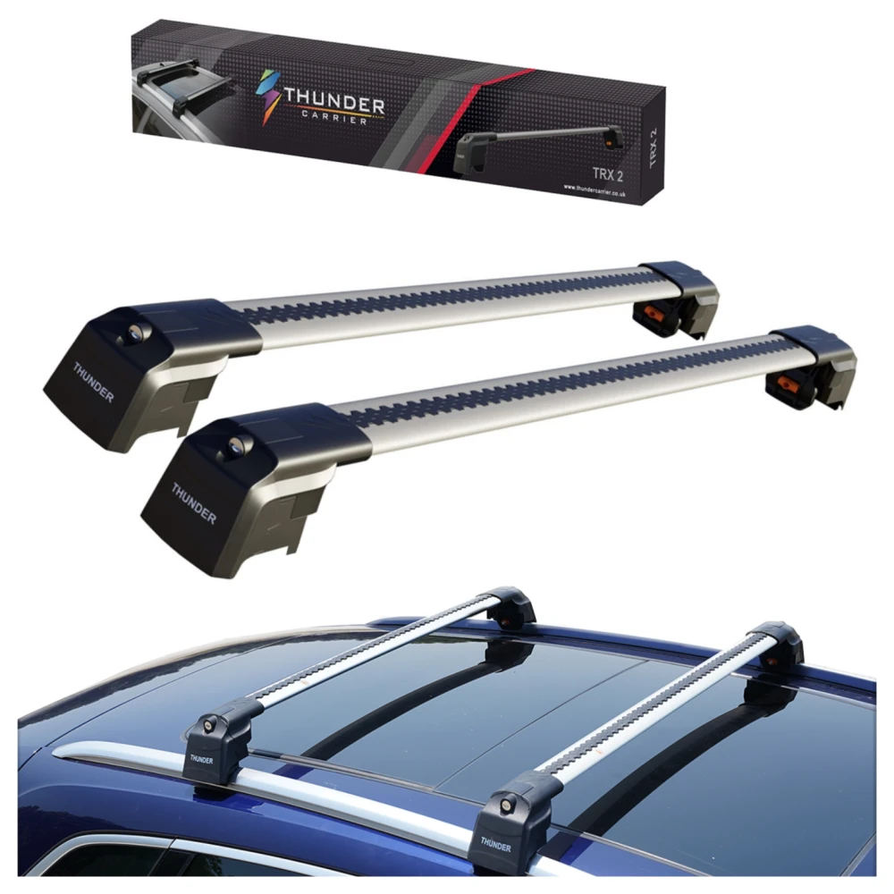 Bagażnik na relingi zintegrowane Thunder TRX2 98/102 cm, srebrny, TRX2 98-102 - Sklep motozebra