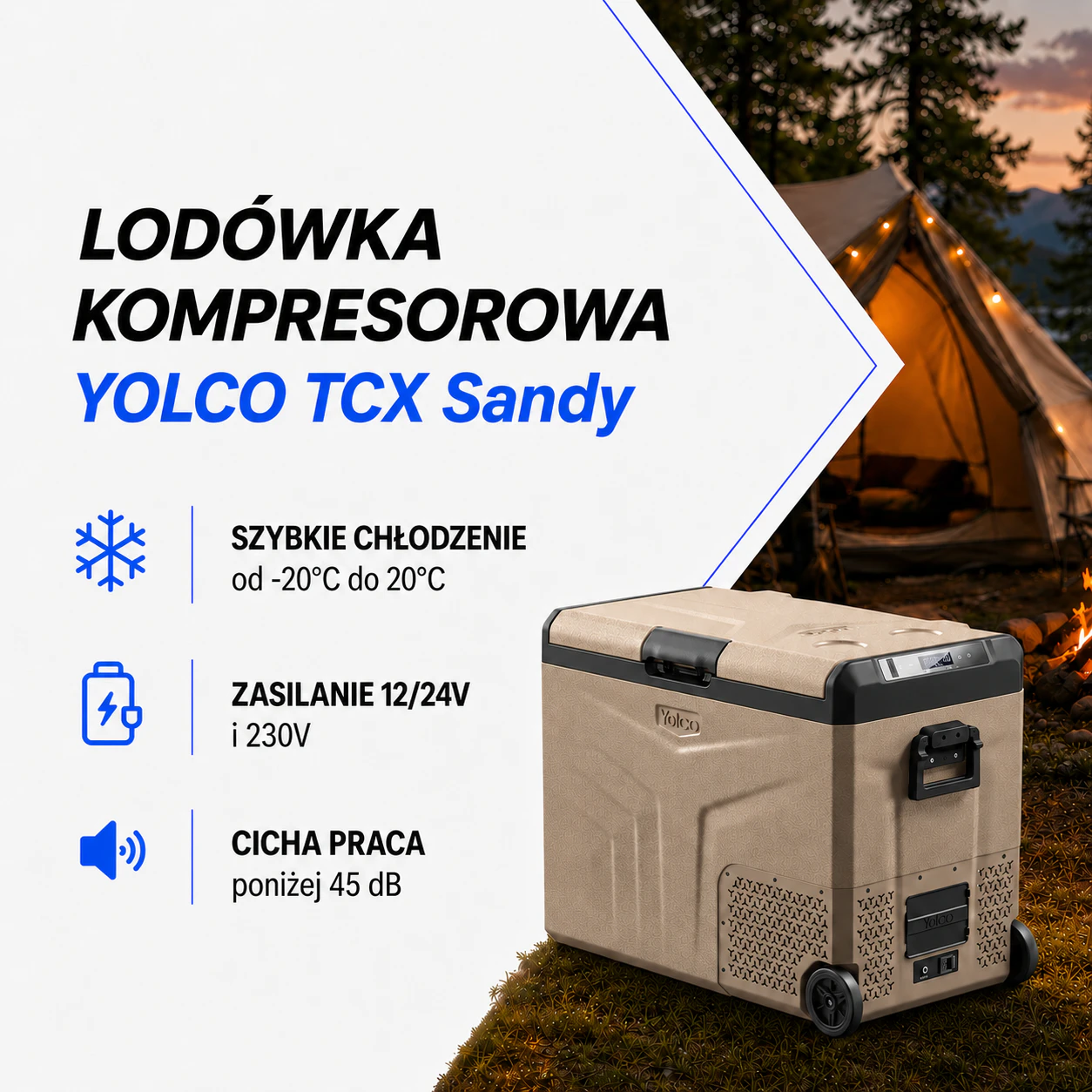Banner przedstawiajacy Lodówkę kompresorową Yolco TCX Sandy