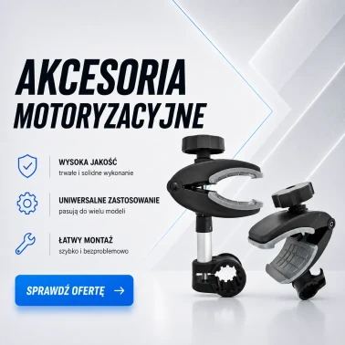 Banner przedstawiający akcesoria do bagażników na rowery różnego typu