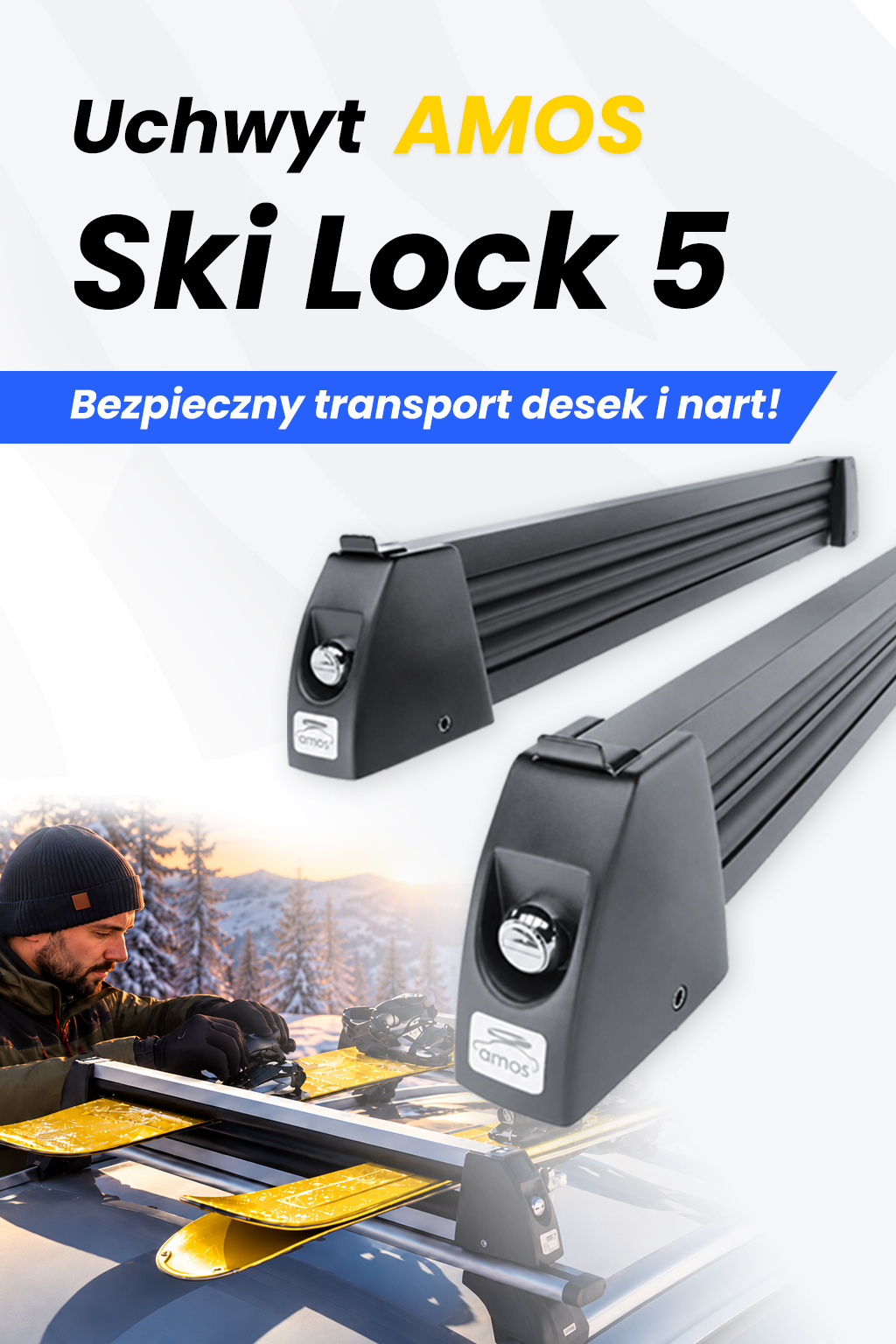 Uchwyty na narty i deski AMOS SKI LOCK 5