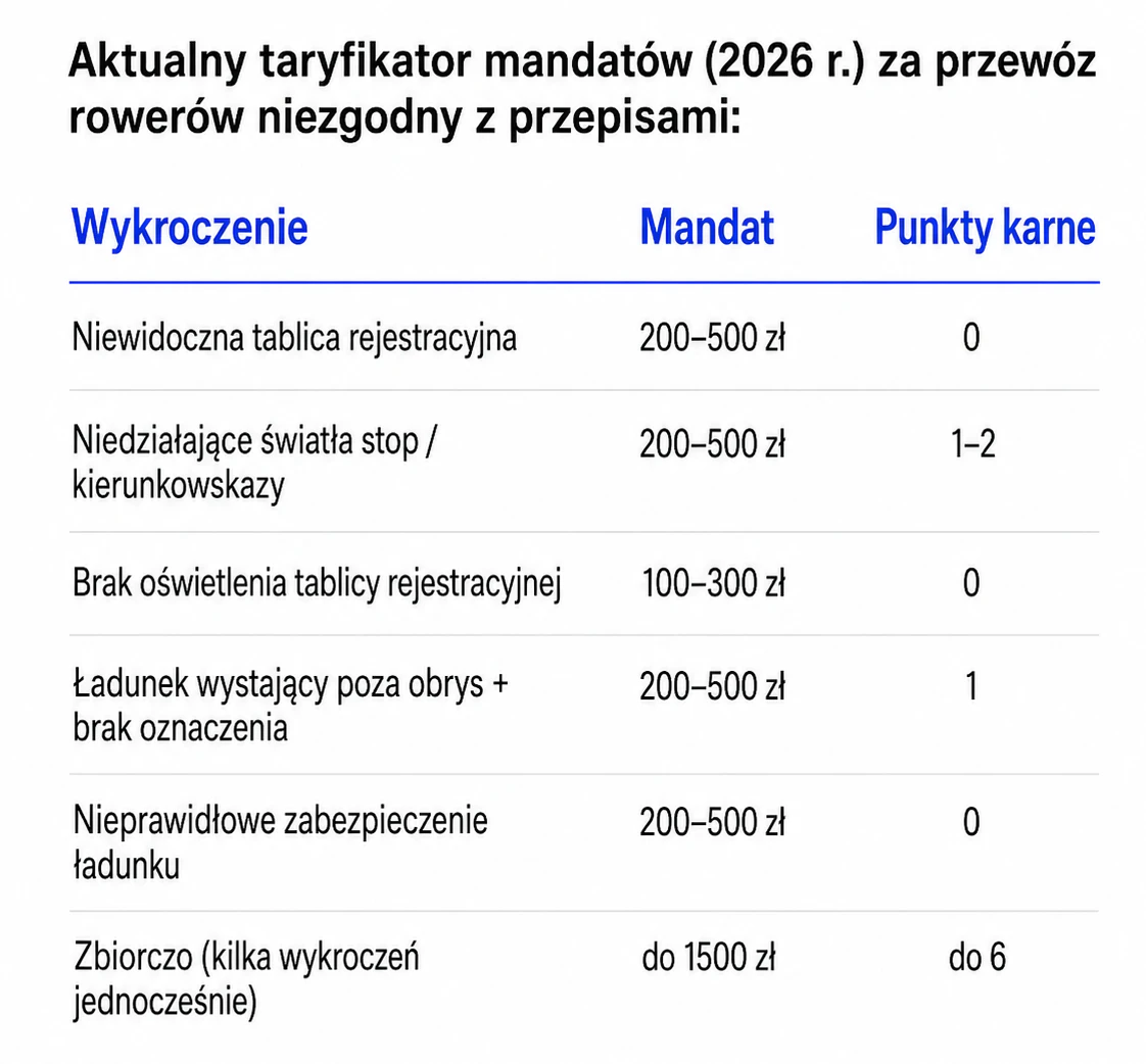 motozebra-blog-przepisy-mandaty-bagaznik-rowerowy-2026
