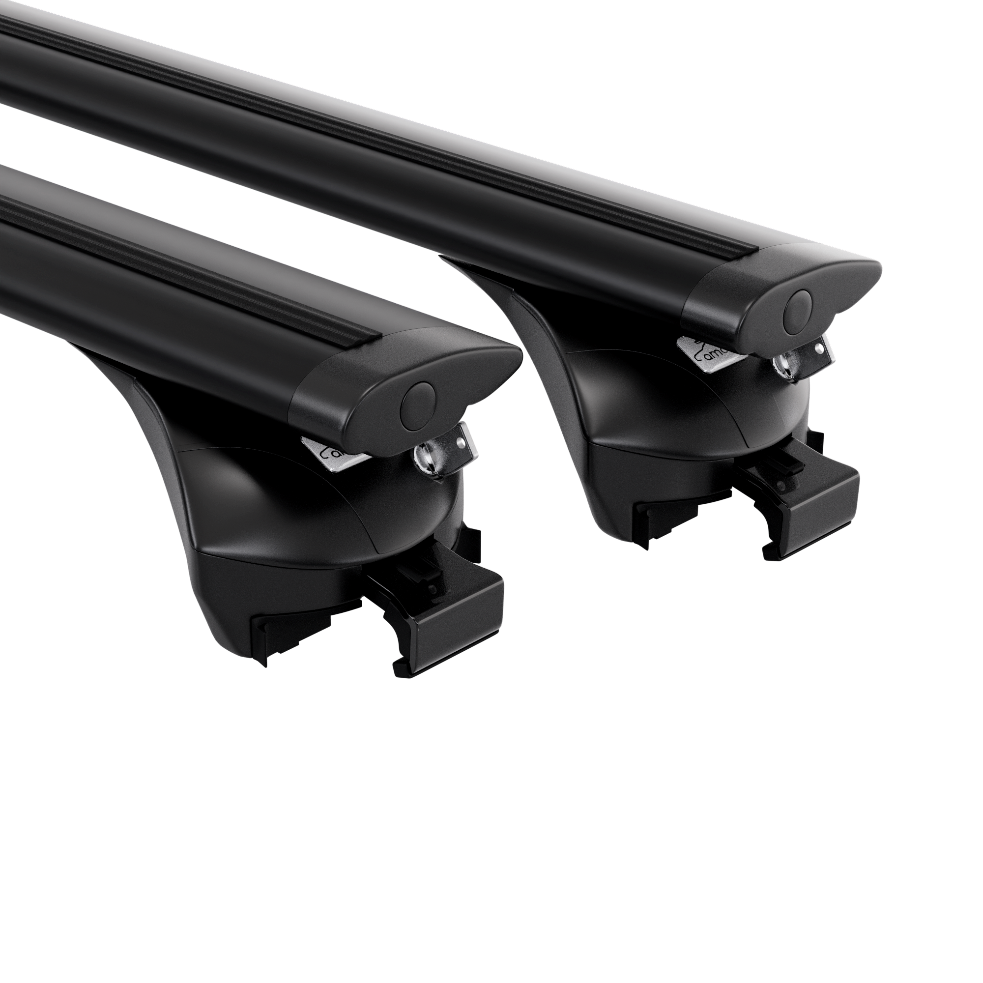 Bagażnik bazowy AMOS Boss Dynamic Black 1,07 m zamontowany na relingach zintegrowanych