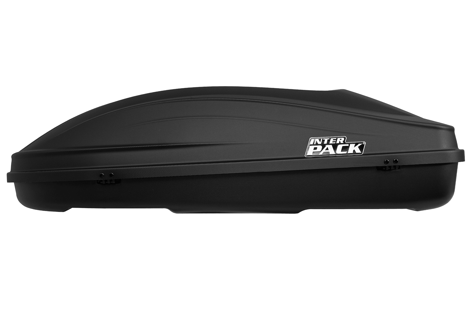 Box dachowy Inter Pack Stella 370 czarny mat — detal mocowania na belce bagażnika