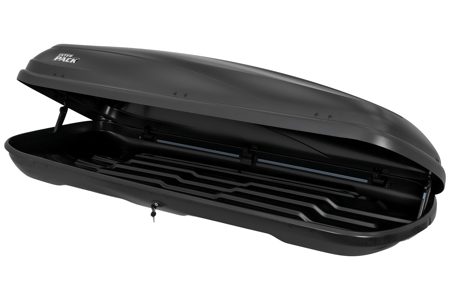 Box dachowy Inter Pack Horizon XL antracyt — ujęcie produktowe boxa na białym tle