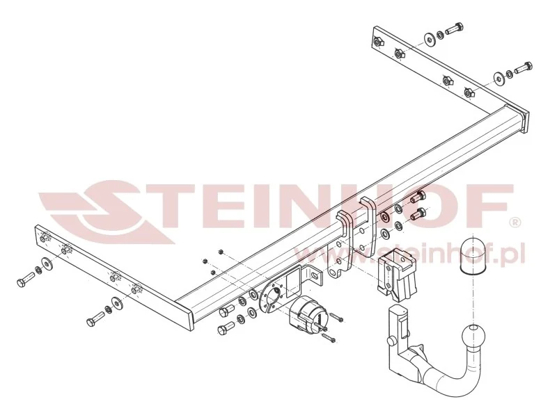 Hak holowniczy Steinhof Audi A3 2003–2012 — kula wypinana pionowo (typ V)