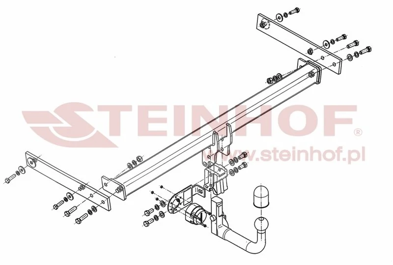 Hak holowniczy Steinhof Audi Q3 2012–2018 — kula wypinana pionowo (typ V)